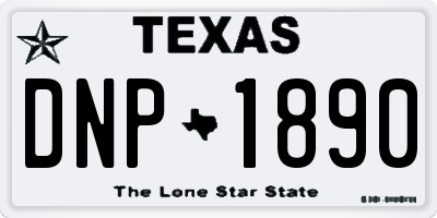 TX license plate DNP1890