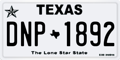 TX license plate DNP1892
