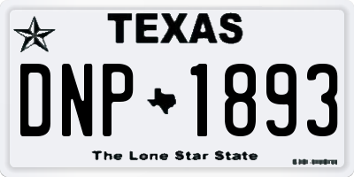 TX license plate DNP1893