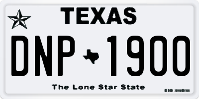 TX license plate DNP1900