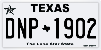 TX license plate DNP1902