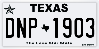 TX license plate DNP1903