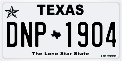 TX license plate DNP1904