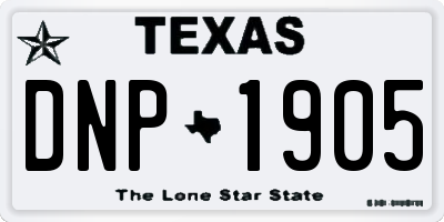 TX license plate DNP1905