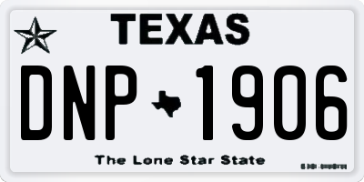 TX license plate DNP1906