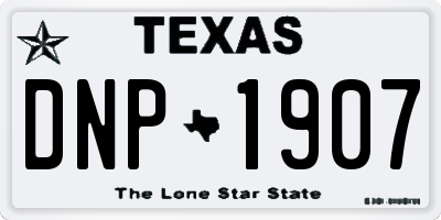 TX license plate DNP1907