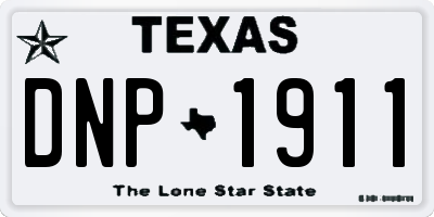 TX license plate DNP1911