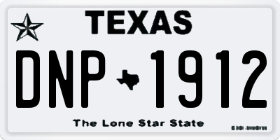 TX license plate DNP1912