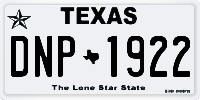 TX license plate DNP1922