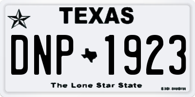 TX license plate DNP1923