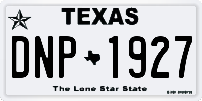 TX license plate DNP1927