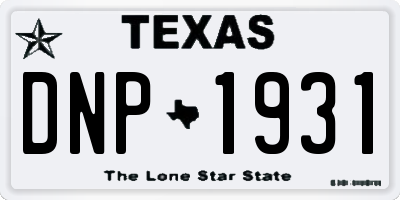 TX license plate DNP1931