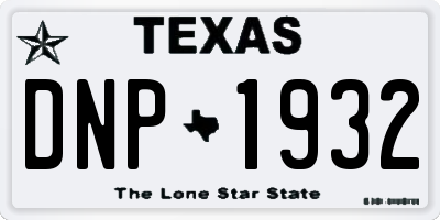 TX license plate DNP1932
