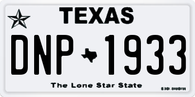 TX license plate DNP1933