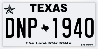 TX license plate DNP1940