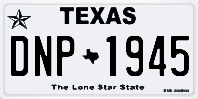 TX license plate DNP1945