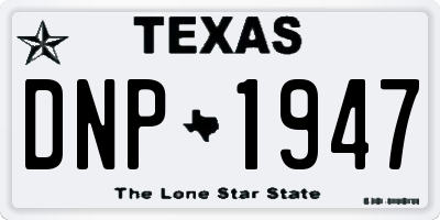 TX license plate DNP1947