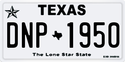 TX license plate DNP1950
