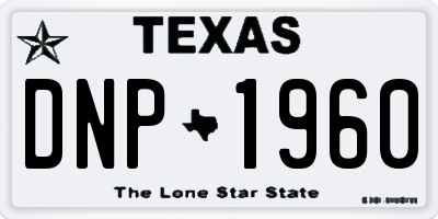 TX license plate DNP1960