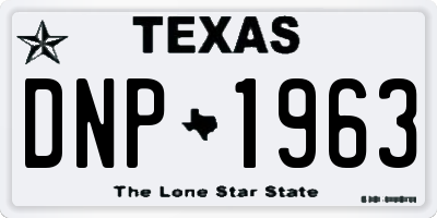 TX license plate DNP1963
