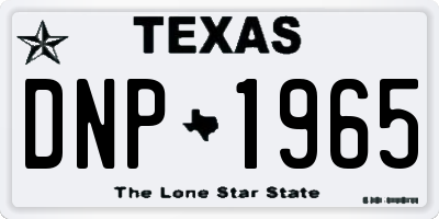TX license plate DNP1965