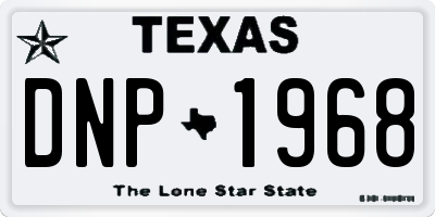 TX license plate DNP1968