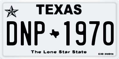 TX license plate DNP1970