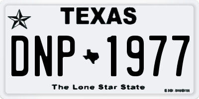 TX license plate DNP1977