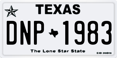 TX license plate DNP1983