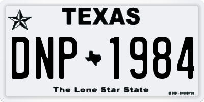 TX license plate DNP1984