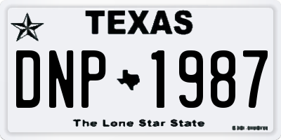 TX license plate DNP1987