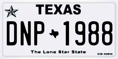 TX license plate DNP1988