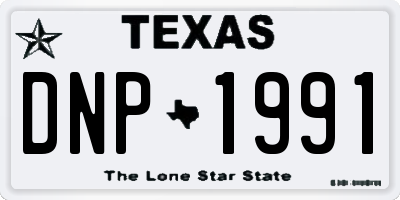 TX license plate DNP1991