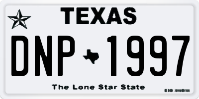 TX license plate DNP1997