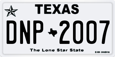 TX license plate DNP2007
