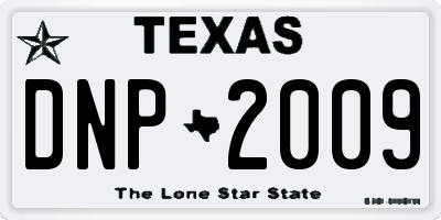 TX license plate DNP2009
