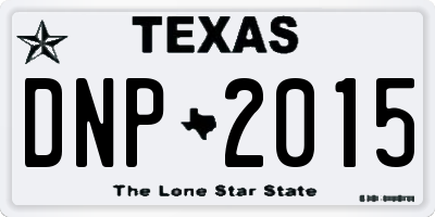 TX license plate DNP2015