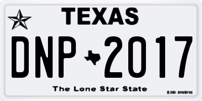 TX license plate DNP2017
