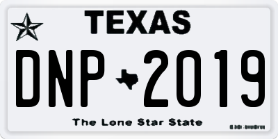 TX license plate DNP2019