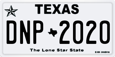 TX license plate DNP2020