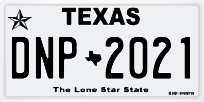 TX license plate DNP2021