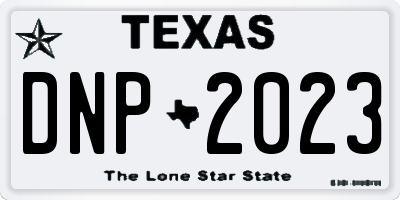 TX license plate DNP2023