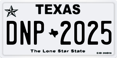 TX license plate DNP2025