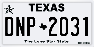TX license plate DNP2031