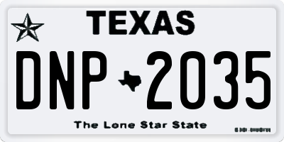 TX license plate DNP2035
