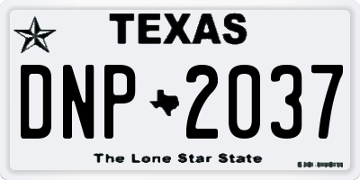 TX license plate DNP2037
