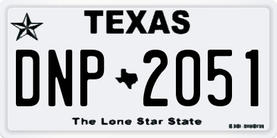 TX license plate DNP2051