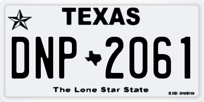 TX license plate DNP2061