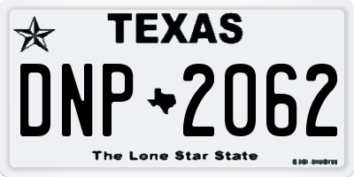 TX license plate DNP2062