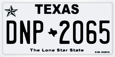 TX license plate DNP2065